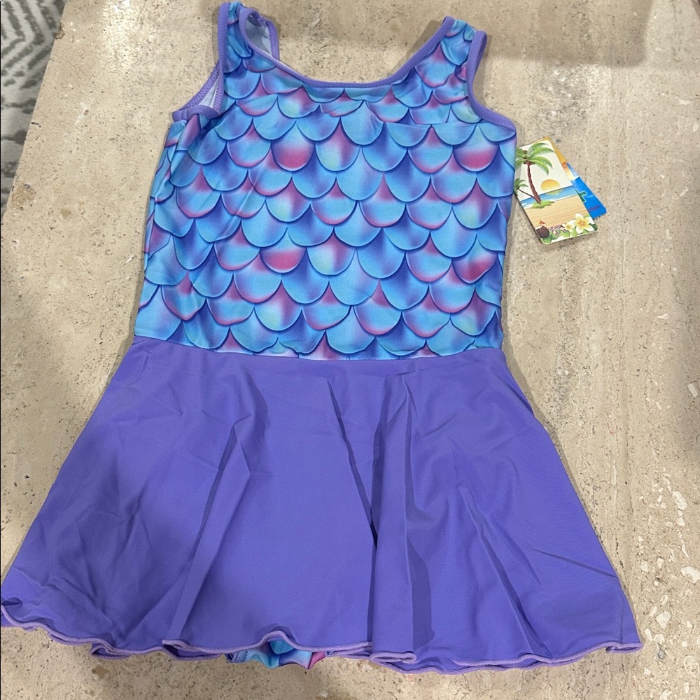 Girls One Piece‎ Swimsuits Blue Pink Sport Halter Swimwear Bathing Suit NWT 8Y - Picture 3 of 4